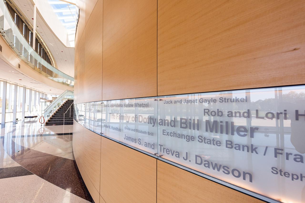donor wall with visible names